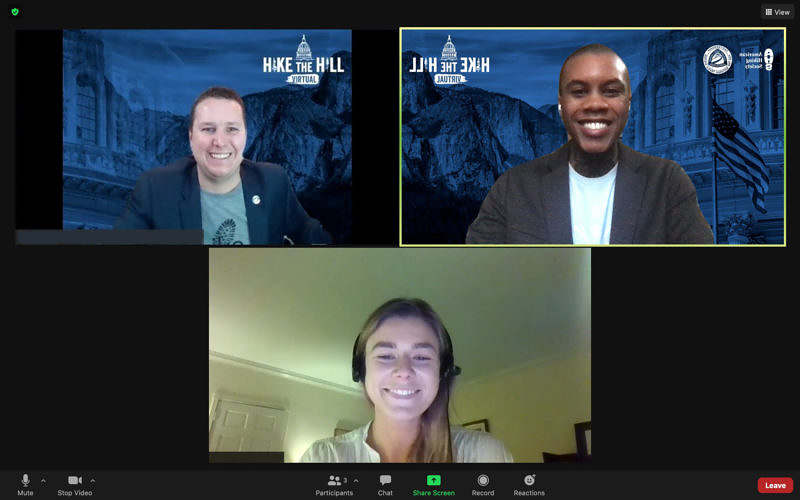 Three people on Zoom screen.