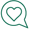 American Hiking Advocacy icon with heart and speech bubble